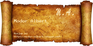 Modor Albert névjegykártya