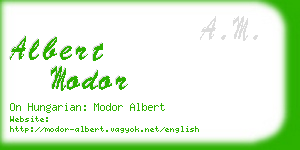 albert modor business card
